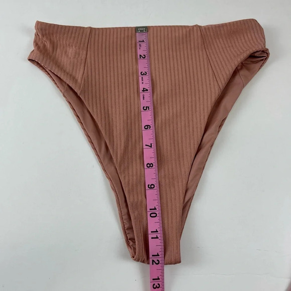 NEW Vitamin A Bikini Bottom Womens Size Medium 8 Pink Striped High Waist NWOT - Picture 8 of 9